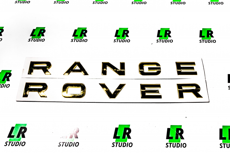 Буквы Range Rover золотые глянцевые